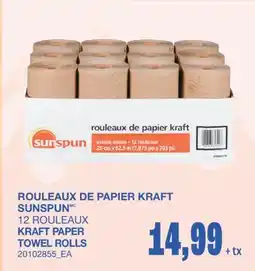 Wholesale Club KRAFT PAPER TOWEL ROLLS, 12 ROULEAUX offer