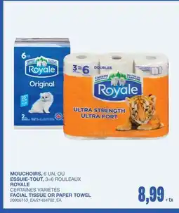 Wholesale Club FACIAL TISSUE, 6 UN OR PAPER TOWEL, 3=6 offer