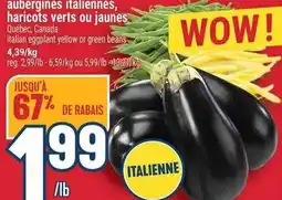 Marché Adonis Aubergines italiennes, haricots verts ou jaunes offer