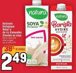 Marché Adonis Boissons biologique natur-a de riz d'amandes d'avoine ou soya offer