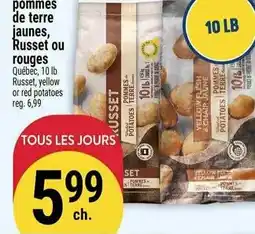 Marché Adonis Pommes de terre jaunes, russet ou rouges offer