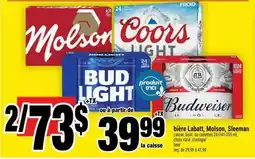Super C BIÈRE LABATT, MOLSON, SLEEMAN offer
