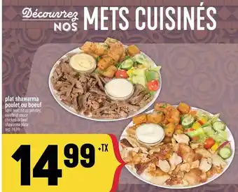 Marché Adonis Plat shawarma poulet ou boeuf offer