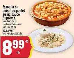 Marché Adonis Fasoulia au boeuf ou poulet au riz sauce suprême offer