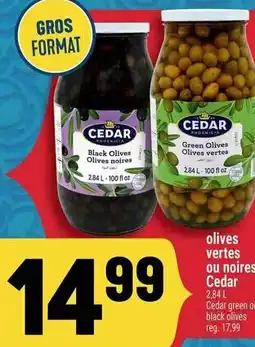 Marché Adonis CEDAR olives vertes ou noires offer