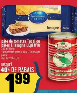 Marché Adonis TUCAL Pâte de tomates ou pâtes à lasagne l'epi d'or offer
