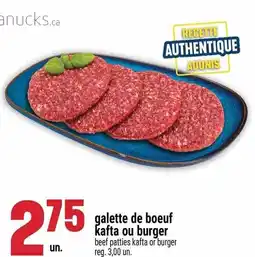 Marché Adonis Galette de boeuf kafta ou burger offer