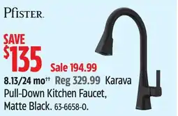 Canadian Tire Pfister Karava Pull-Down Kitchen Faucet, Matte Black offer