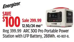Canadian Tire Energizer ARC 300 Pro Portable Power Station with LFP Battery offer