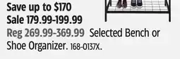 Canadian Tire Selected Bench or Shoe Organizer offer
