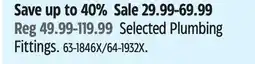 Canadian Tire Waterline Selected Plumbing Fittings offer