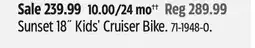 Canadian Tire Raleigh Sunset 18˝ Kids' Cruiser Bike offer