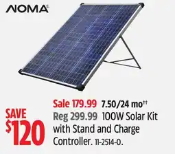 Canadian Tire Noma 100W Solar Kit with Stand and Charge Controller offer