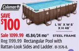 Canadian Tire Rectangular Pool with Rattan-Look Sides and Ladder offer