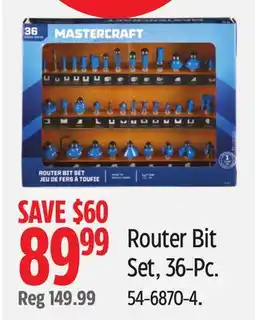Canadian Tire Mastercraft Router Bit Set, 36-Pc offer