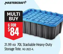 Canadian Tire MASTERCRAFT 70L Stackable Heavy-Duty Storage Tote offer