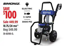 Canadian Tire SIMONIZ 3000 PSI ELECTRIC Pressure Washer offer