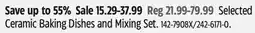 Canadian Tire Selected Vida Ceramic Baking Dishes and Mixing Set offer