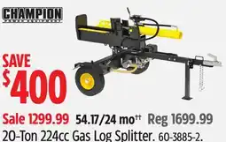 Canadian Tire CHAMPION POWER EQUIPMENT 20-Ton 224cc Gas Log Splitter offer
