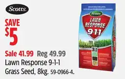 Canadian Tire Scotts Lawn Response 9-1-1 Grass Seed offer
