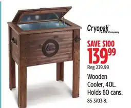 Canadian Tire Cryopak Wooden Cooler, 40L offer