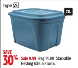 Canadian Tire type A Stackable Nesting Tote offer