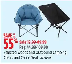 Canadian Tire Selected Woods and Outbound Camping Chairs and Canoe Seat offer