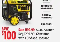 Canadian Tire Generator with CO Shield offer