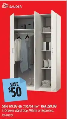 Canadian Tire Sauder 5-Drawer Wardrobe offer