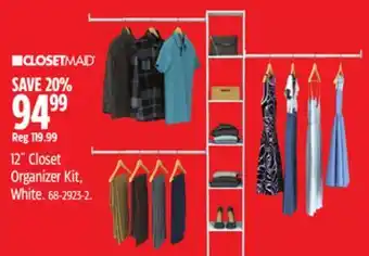 Canadian Tire Closetmaid 12˝ Closet Organizer Kit, White offer