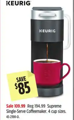 Canadian Tire Supreme Single-Serve Coffeemaker offer
