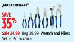 Canadian Tire Mastercraft Wrench and Pliers Set offer