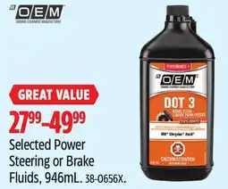 Canadian Tire OEM Selected Power Steering or Brake Fluids offer