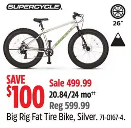 Canadian Tire SUPERCYCLE Big Rig Fat Tire Bike, Silver offer