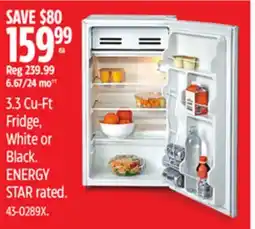 Canadian Tire 3.3 Cu-Ft Fridge offer