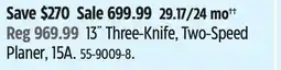 Canadian Tire DEWALT 13 Three-Knife, Two-Speed Planer offer