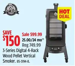 Canadian Tire 3-Series Digital 4-Rack Wood Pellet Vertical Smoker offer