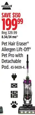 Canadian Tire Bissell Pet Hair Eraser Allergen Lift-Off Pet Pro with Detachable Pod offer