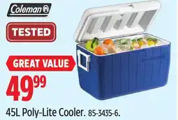Canadian Tire 45L Poly-Lite Cooler offer