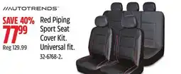 Canadian Tire Red Piping Sport Seat Cover Kit offer