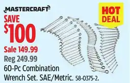 Canadian Tire MASTERCRAFT 60-Pc Combination Wrench Set offer