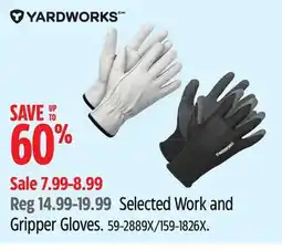 Canadian Tire Selected Yardworks Work and Gripper Gloves offer