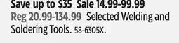 Canadian Tire Selected Welding and Soldering Tools offer