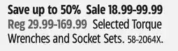 Canadian Tire Maximum Selected Torque Wrenches and Socket Sets offer
