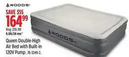 Canadian Tire WOOD Queen Double-High Air Bed with Built-in 120V Pump offer