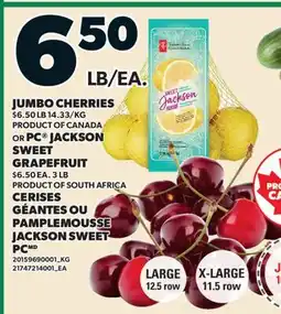 Valu-mart CERISES GÉANTES OU PAMPLEMOUSSE JACKSON SWEET PC offer