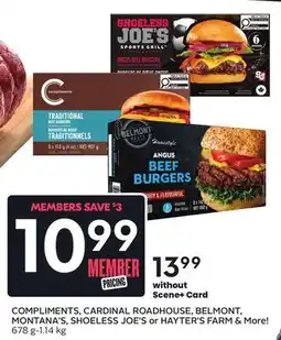 Sobeys COMPLIMENTS, CARDINAL ROADHOUSE, BELMONT, MONTANA'S, SHOELESS JOE'S OR HAYTER'S FARM & More offer