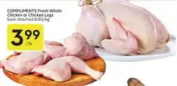 Sobeys COMPLIMENTS Fresh Whole Chicken or Chicken Legs offer