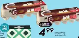 Sobeys COMPLIMENTS Cozy Coop Large White Eggs offer