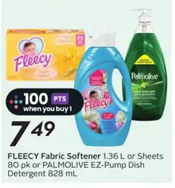 Sobeys Fabric Softener 1.36 L or Sheets 80 pk or EZ-Pump Dish Detergent 828 mL offer